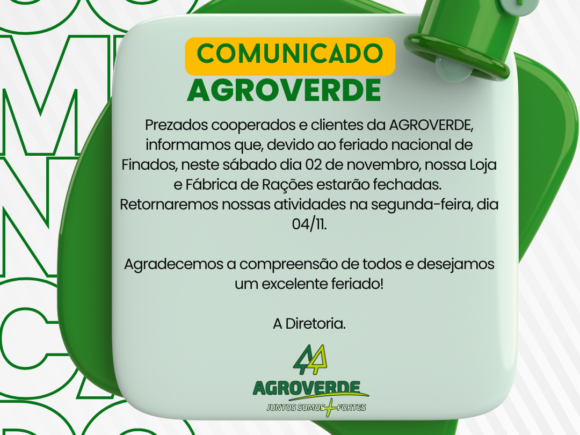 Comunicado AGROVERDE