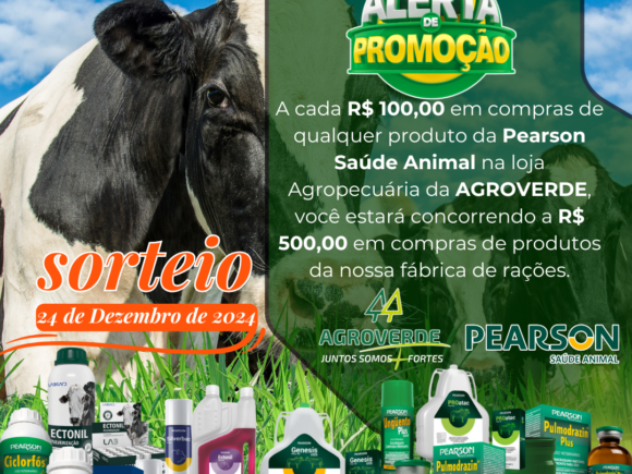 Promoção AGROVERDE e Pearson Saúde Animal