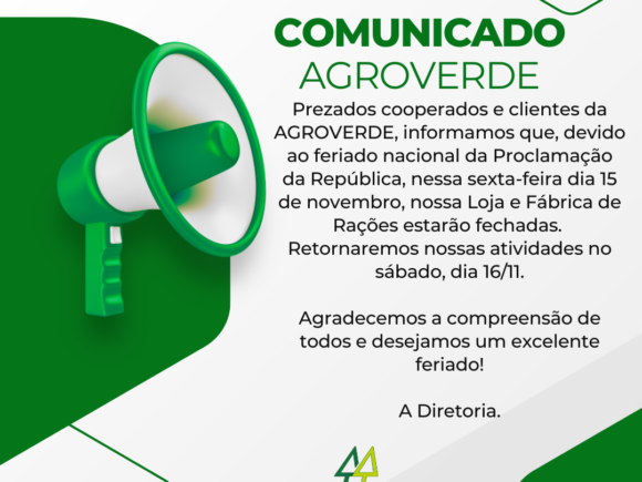 Comunicado AGROVERDE