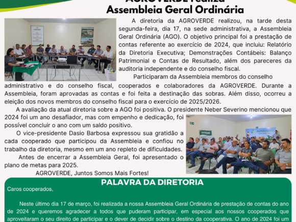 Informativo AGROVERDE em Ação – Edição Março de 2025