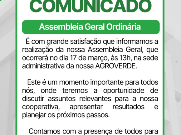 Comunicado Assembleia Geral Ordinária